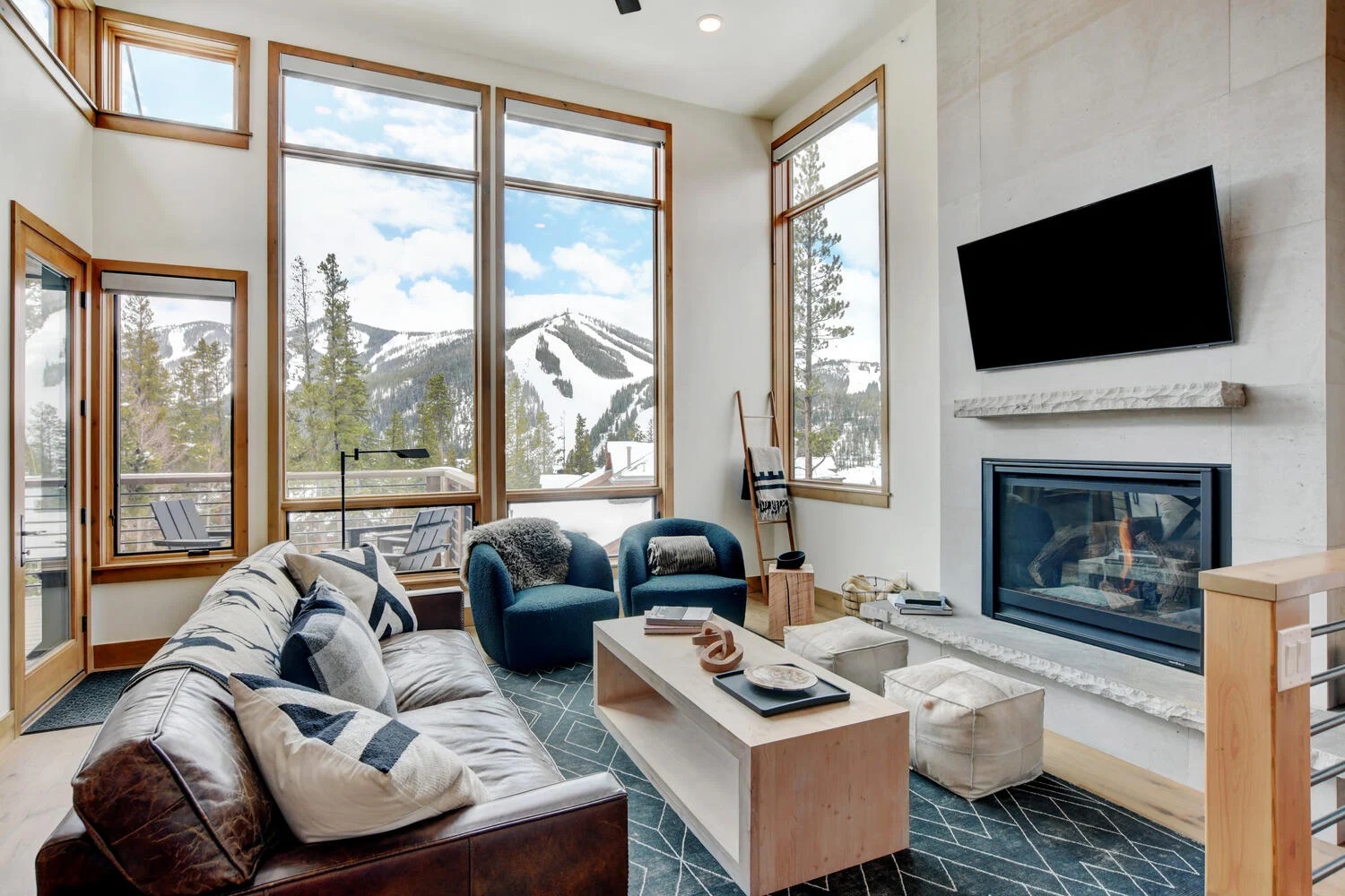 cozy Winter Park Vacation Rental living room interior with fireplace