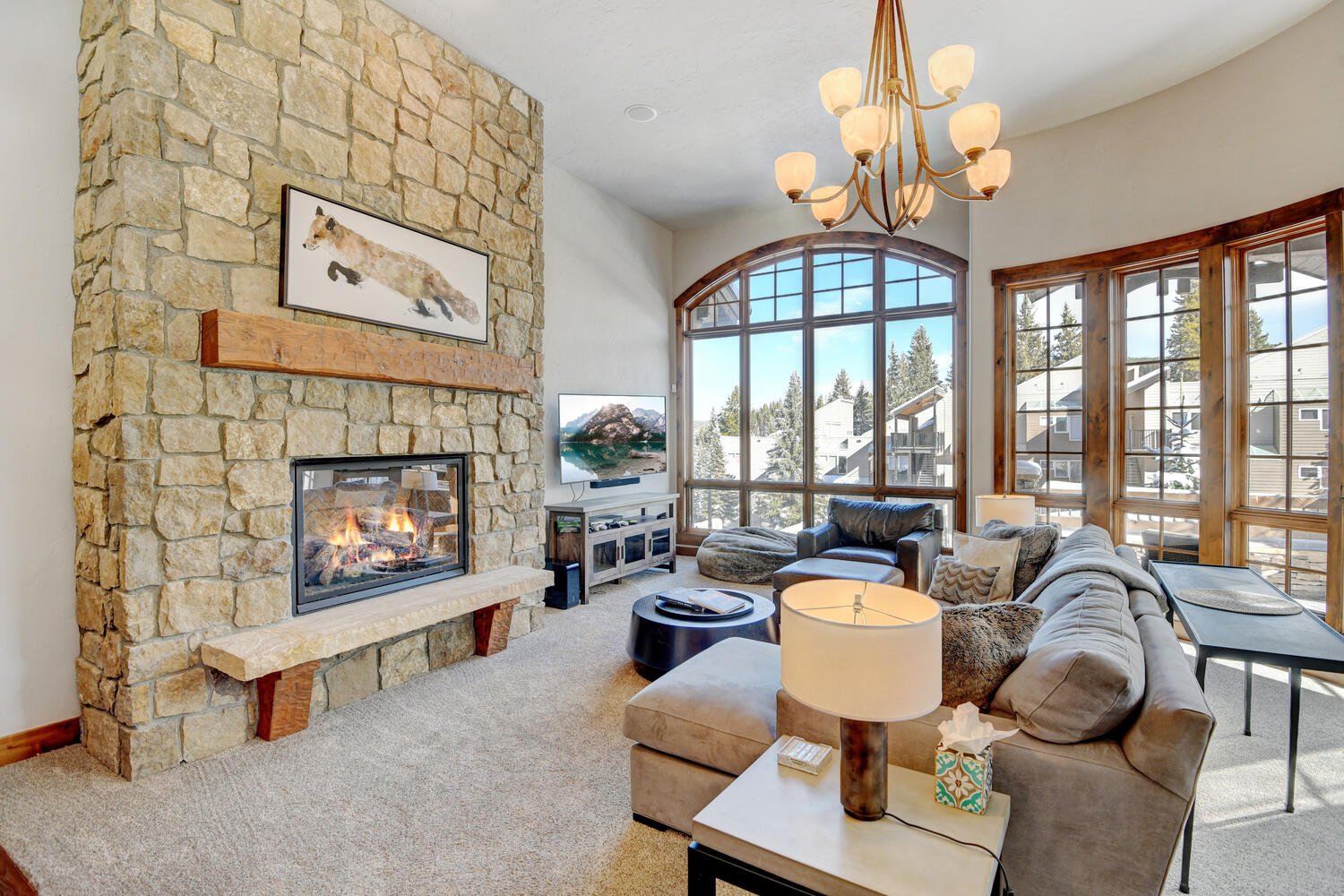 The living area of one of our rentals near Winter Park CO