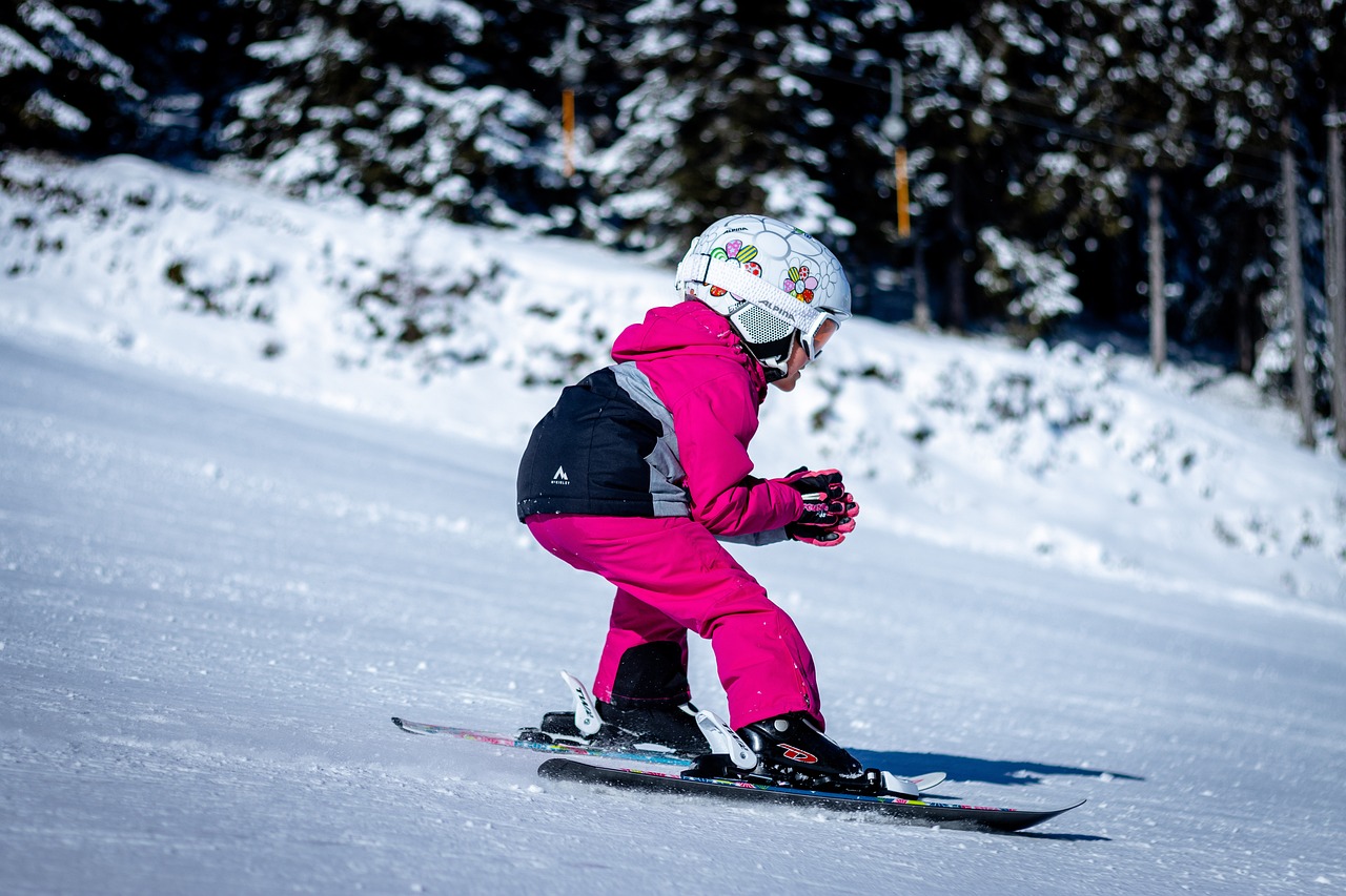 child skiing